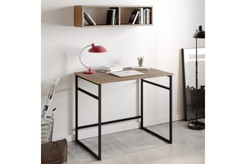 Klingbo Skrivbord 90 cm med Förvaring Vägghylla - Ljusbrun - Möbler - Hemmakontor - Skrivbord