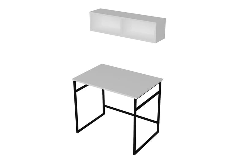 Klingbo Skrivbord 90 cm med Förvaring Vägghylla - Vit - Möbler - Hemmakontor - Skrivbord