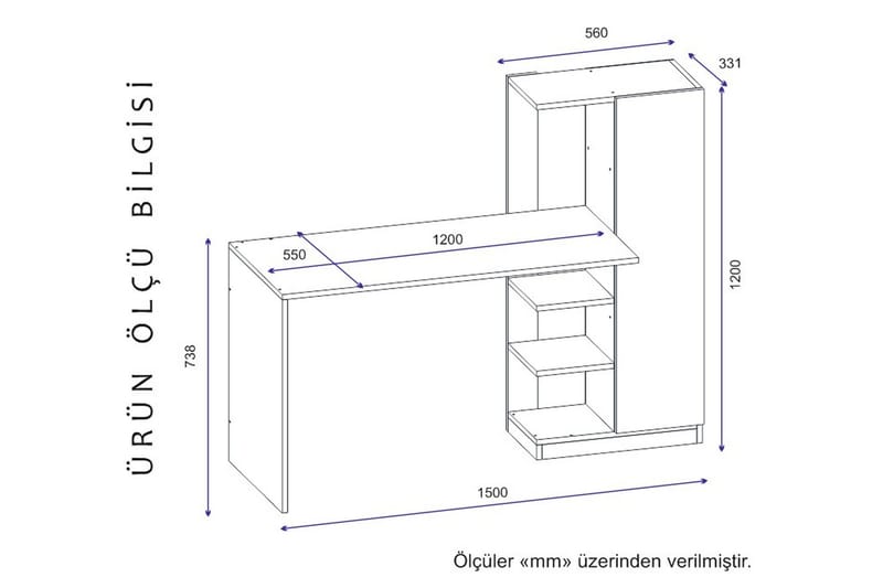 Klul Skrivbord 120 cm - Antracit - Möbler - Hemmakontor - Skrivbord