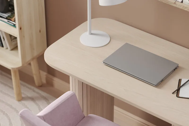 Kopparbo Skrivbord 100 cm Vitlaserad Ek - Ljust vitlaserat ekträ - Möbler - Hemmakontor - Skrivbord