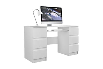 Kubana Skrivbord 130 cm med Förvaring Lådor - Grå/Vit - Möbler - Hemmakontor - Skrivbord