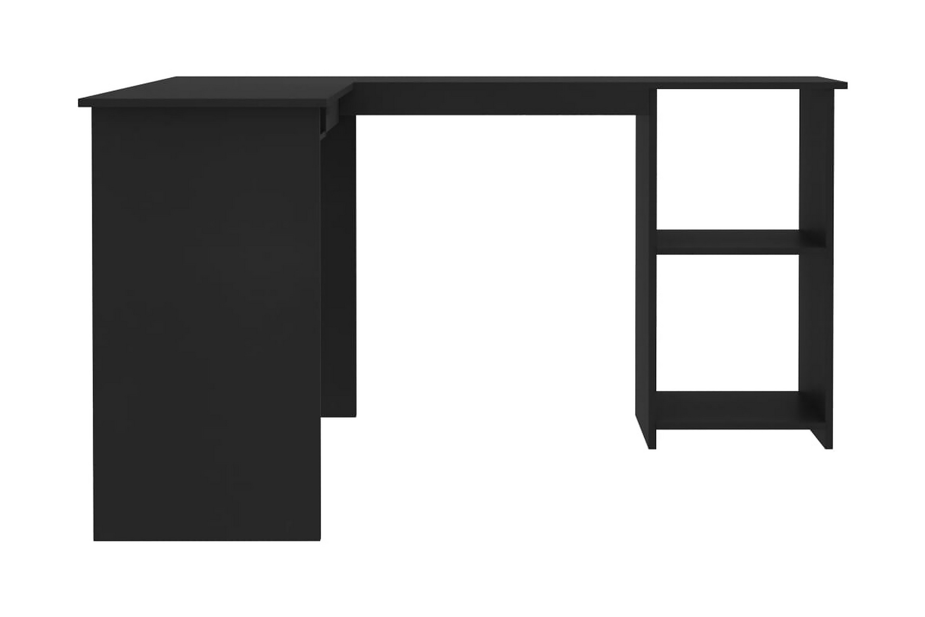 Skrivbord L-format svart 120x140x75 cm spånskiva – Svart