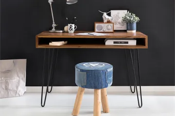 Langner Skrivbord 110 cm med Förvaring Hylla - Massivt Trä/Svart - Möbler - Hemmakontor - Skrivbord