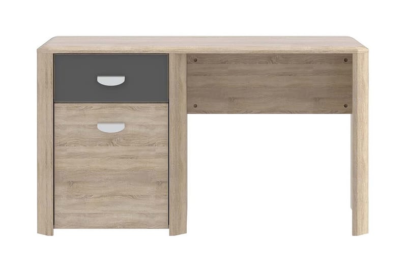 LARICA Skrivbord 130 cm med Förvaring Låda + Skåp Brun - Möbler - Hemmakontor - Skrivbord