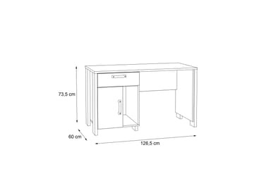 Lazarius Skrivbord 155 cm med Förvaring Skåp + Låda + Hylla - Brun/Grå - Möbler - Hemmakontor - Skrivbord