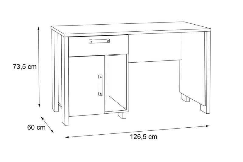 LEVALSA Skrivbord 127 cm med Förvaring Låda + Skåp Brun/Grå - Möbler - Hemmakontor - Skrivbord