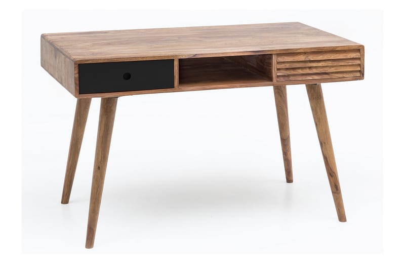 LOSIEWSKI Skrivbord 117cm Förvaring Lådor+Hylla Massivt Trä/ - Natur - Bord - Skrivbord