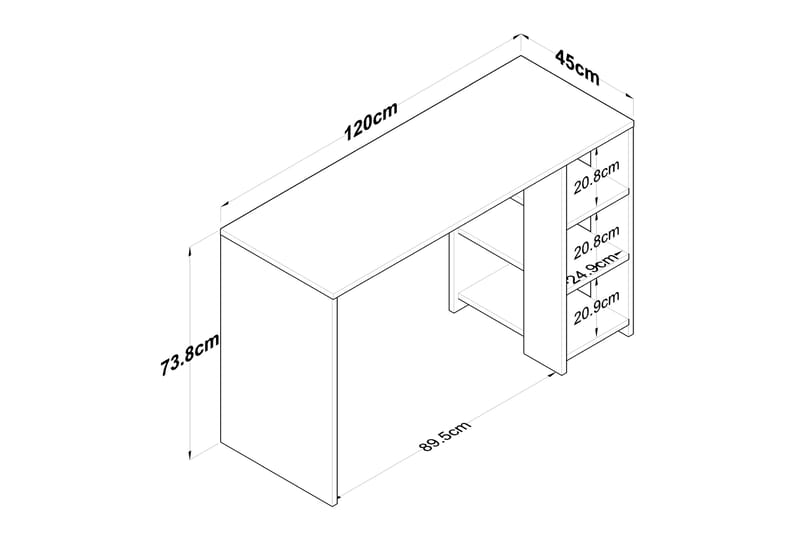 Makrud Skrivbord 120 cm Valnöt/Antracit - Möbler - Hemmakontor - Skrivbord
