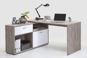 Mamoru Hörnskrivbord Sandek/Vit - Beige|Vit - Möbler - Hemmakontor - Skrivbord