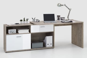 Mamoru Hörnskrivbord Sandek/Vit - Beige|Vit - Möbler - Hemmakontor - Skrivbord