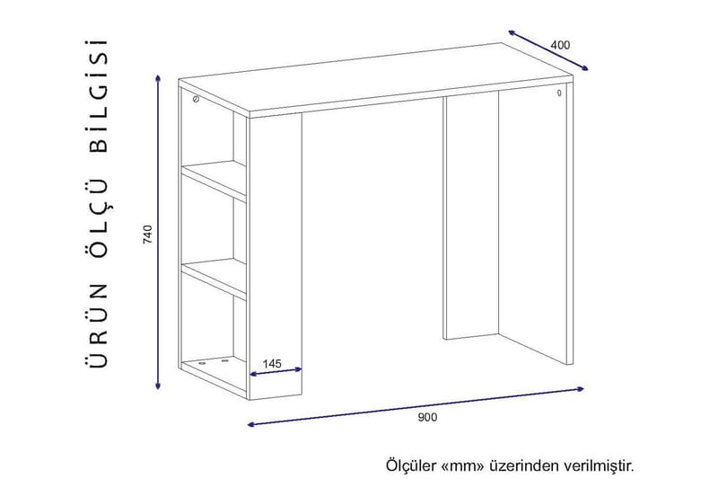 MARJORIE Skrivbord 90 cm med Förvaring Hylla Vit - Vit - Möbler - Hemmakontor - Skrivbord