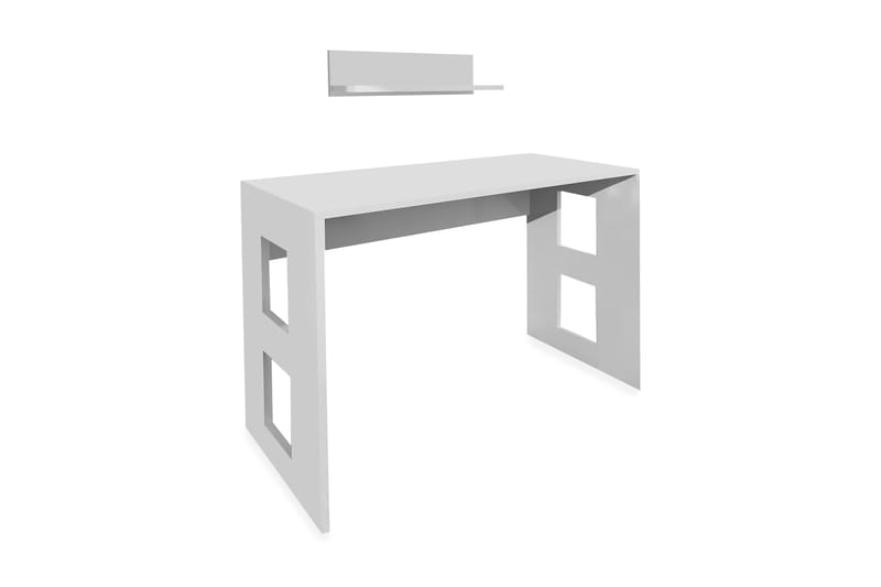 MARJORIE Skrivbord 90 cm med Förvaring Vägghylla Vit - Vit - Skrivbord - Bord