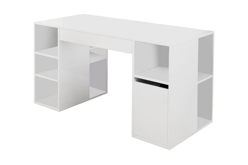 MARLOT Skrivbord 145 cm med Förvaring Hyllor + Lådor Vit - Vit - Skrivbord - Bord
