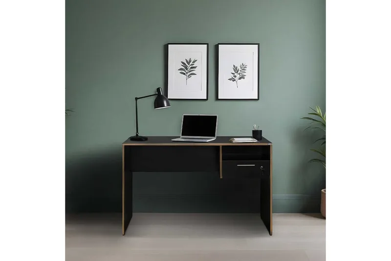 Skrivbord Matulca Antracit / Ek - Antracit / Ek - Möbler - Hemmakontor - Skrivbord
