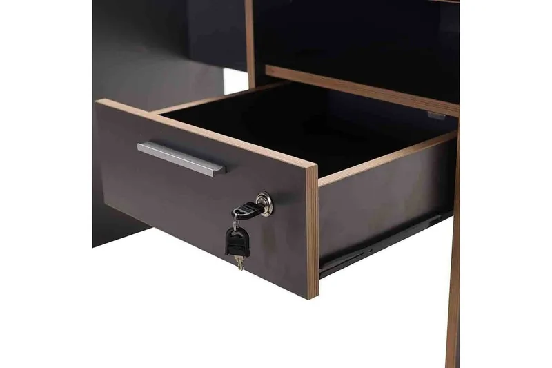 Skrivbord Matulca Antracit / Ek - Antracit / Ek - Möbler - Hemmakontor - Skrivbord