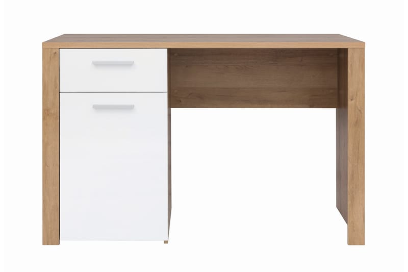 MAZKO Skrivbord 120 cm med Förvaring Låsa + Skåp Ek/Vit - Bord - Skrivbord