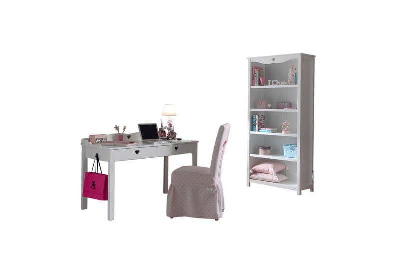 Skrivbord med bokhylla Amori Vit - Möbler - Hemmakontor - Möbelset för kontor