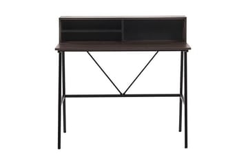 Mekesha Skrivbord 100 cm med Förvaring Hyllor - Mörkbrun - Möbler - Hemmakontor - Skrivbord