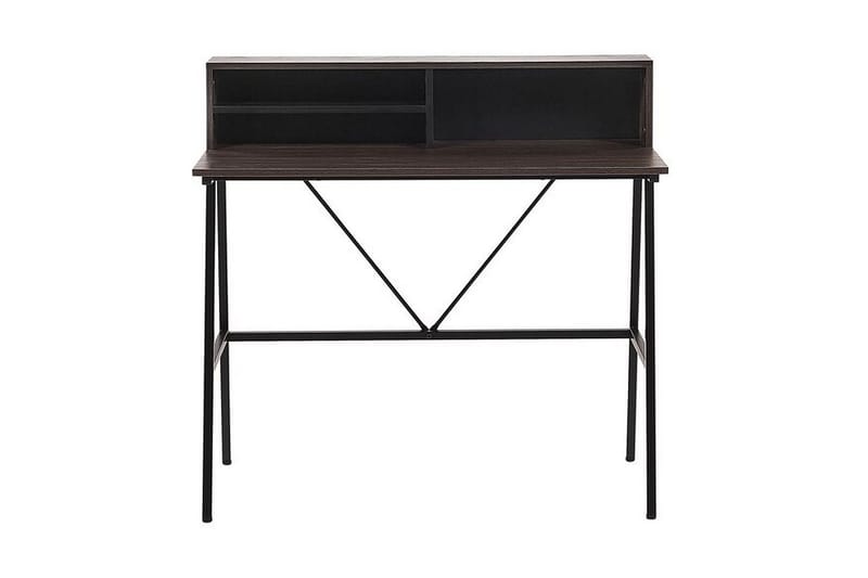 Mekesha Skrivbord 100 cm med Förvaring Hyllor - Mörkbrun - Möbler - Hemmakontor - Skrivbord