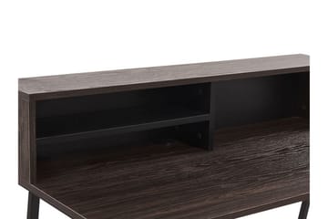 Mekesha Skrivbord 100 cm med Förvaring Hyllor - Mörkbrun - Möbler - Hemmakontor - Skrivbord