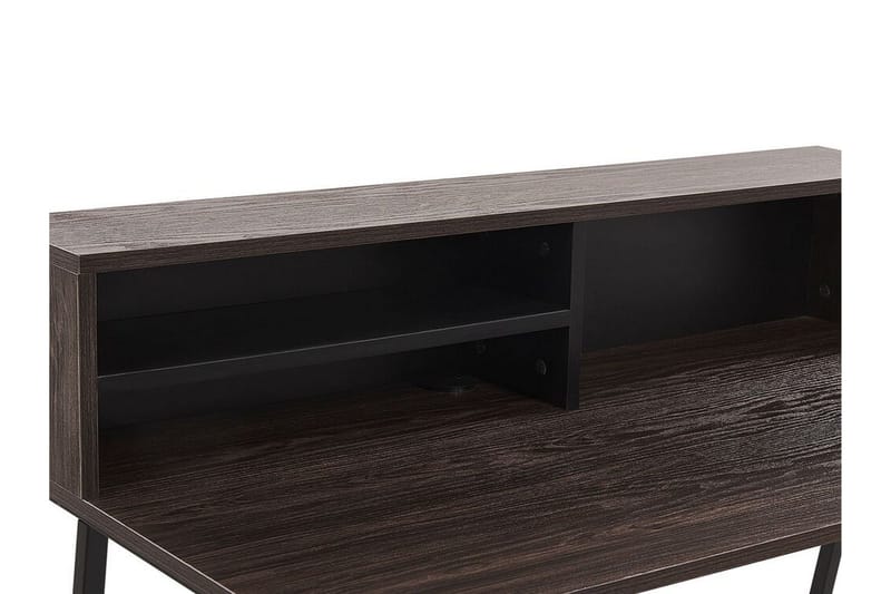 Mekesha Skrivbord 100 cm med Förvaring Hyllor - Mörkbrun - Möbler - Hemmakontor - Skrivbord
