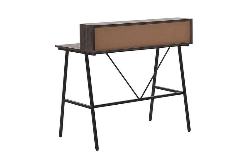 Mekesha Skrivbord 100 cm med Förvaring Hyllor - Mörkbrun - Möbler - Hemmakontor - Skrivbord