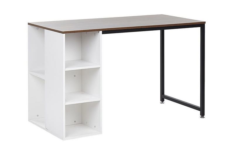 MENAREDO Skrivbord 120 cm med Förvaring Mörkt Trä/Vit - Skrivbord - Bord