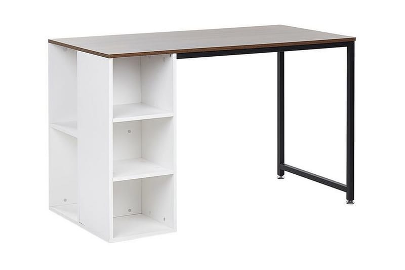 MENAREDO Skrivbord 120 cm med Förvaring Mörkt Trä/Vit - Möbler - Hemmakontor - Skrivbord