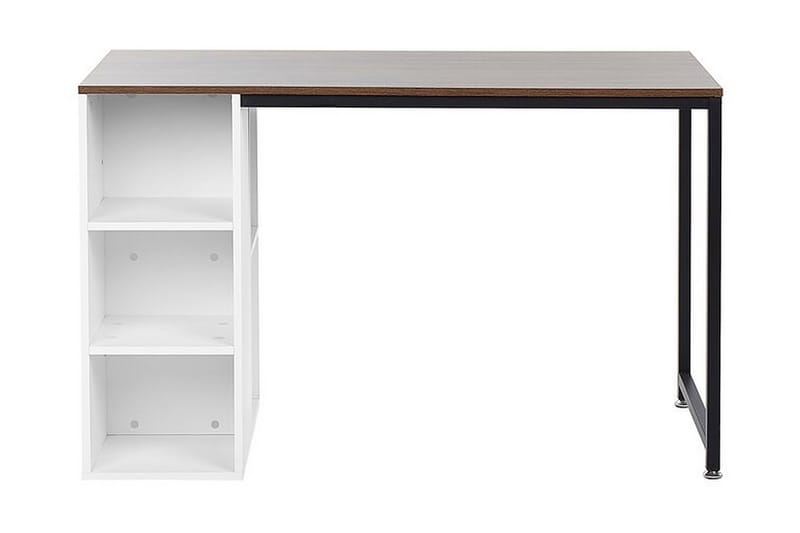 MENAREDO Skrivbord 120 cm med Förvaring Mörkt Trä/Vit - Möbler - Hemmakontor - Skrivbord