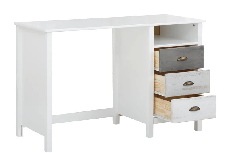 Meridian Skrivbord 140 cm - Vit/Ljusgrå/Mörkgrå - Möbler - Hemmakontor - Skrivbord