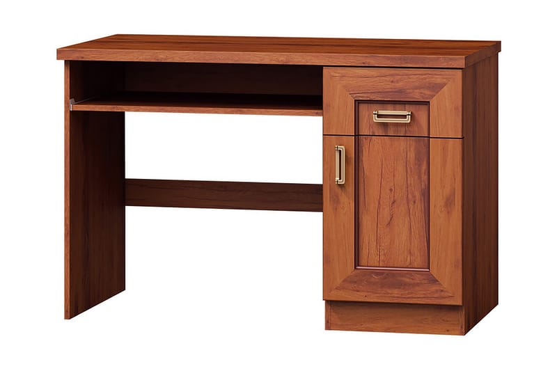 MIASTO Skrivbord 118 cm med Förvaring Lådor+Hylla+Skåp Ljusb - Brun - Skrivbord - Bord