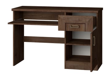 MIASTO Skrivbord 118 cm med Förvaring Lådor+Hylla+Skåp Ljusb - Brun - Möbler - Hemmakontor - Skrivbord