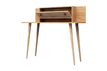 Mod Design Skrivbord 120 cm med Förvaring Hylla+Lucka Läderb - Trä/Vit - Möbler - Hemmakontor - Skrivbord