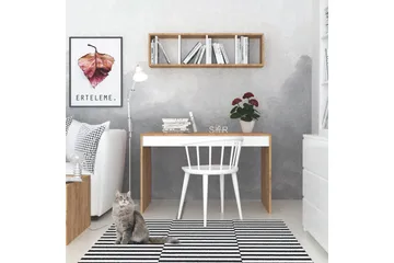 Mod Design Skrivbord 120 cm med Förvaring Vägghylla - Trä/Vit - Möbler - Hemmakontor - Skrivbord