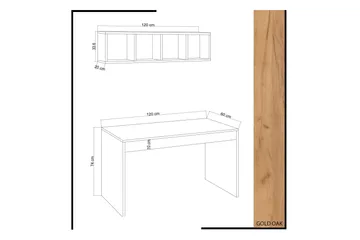 Mod Design Skrivbord 120 cm med Förvaring Vägghylla - Trä/Vit - Möbler - Hemmakontor - Skrivbord