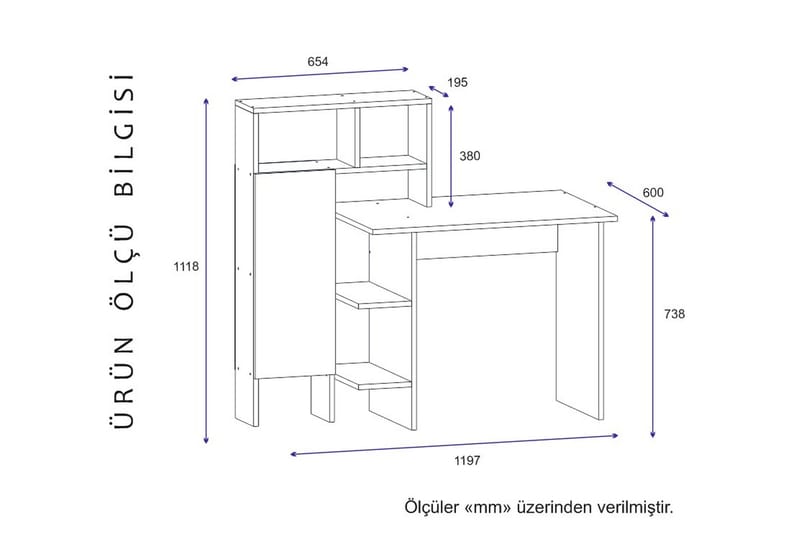 MONXTON Skrivbord 120 cm med Förvaring Hylla Ekfärg - Skrivbord - Bord