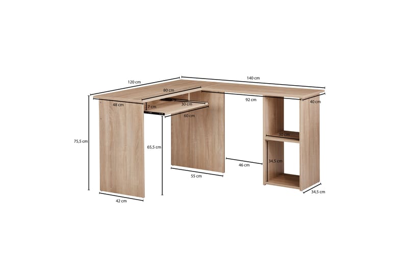 MOUZ Skrivbord 140 cm Natur - Möbler - Hemmakontor - Skrivbord