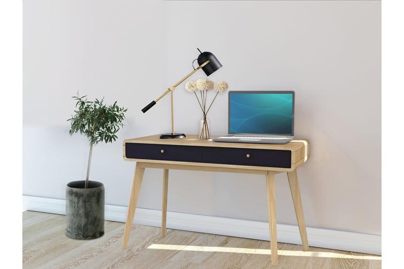 MUNCIE Skrivbord 120 cm Natur/Svart - Möbler - Hemmakontor - Skrivbord