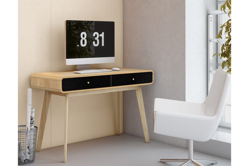 MUNCIE Skrivbord 120 cm Natur/Svart - Möbler - Hemmakontor - Skrivbord
