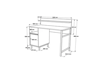 Munetoki Skrivbord 120 cm - Vit - Möbler - Hemmakontor - Skrivbord