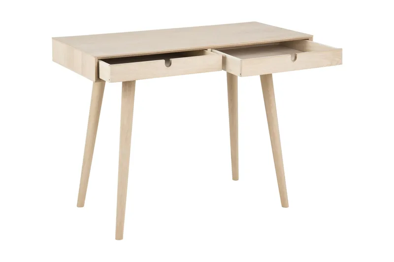 Myrviken Skrivbord 100 cm med Förvaring 2 Lådor - Vitlaserad Ek - Möbler - Hemmakontor - Skrivbord