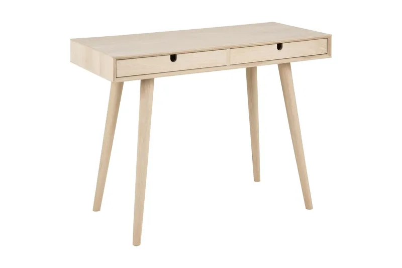 Myrviken Skrivbord 100 cm med Förvaring 2 Lådor - Vitlaserad Ek - Möbler - Hemmakontor - Skrivbord