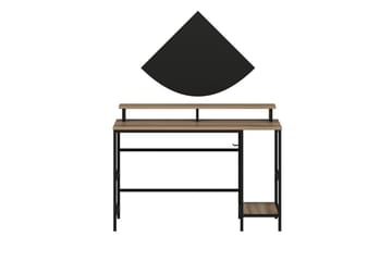 Nafe Skrivbord 120 cm med Hyllor i Trä med Metallstativ - Brun - Möbler - Hemmakontor - Skrivbord