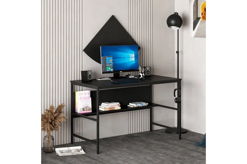 Nafe Skrivbord 120 cm - Svart - Möbler - Hemmakontor - Skrivbord