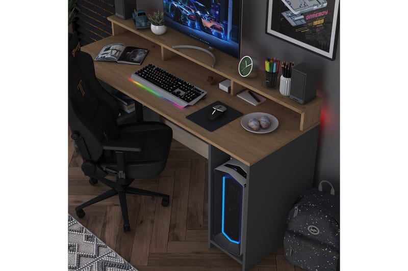 Nanak Skrivbord 160 cm - Valnöt/Antracit - Möbler - Hemmakontor - Skrivbord