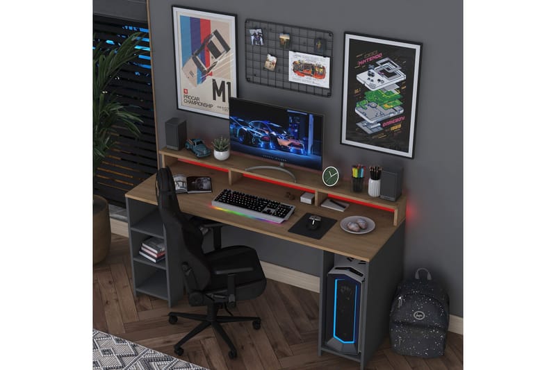 Nanak Skrivbord 160 cm - Valnöt/Antracit - Möbler - Hemmakontor - Skrivbord