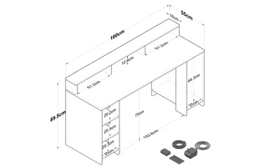 Nanak Skrivbord 160 cm - Valnöt/Antracit - Möbler - Hemmakontor - Skrivbord