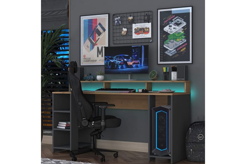 Nanak Skrivbord 160 cm - Valnöt/Antracit - Möbler - Hemmakontor - Skrivbord