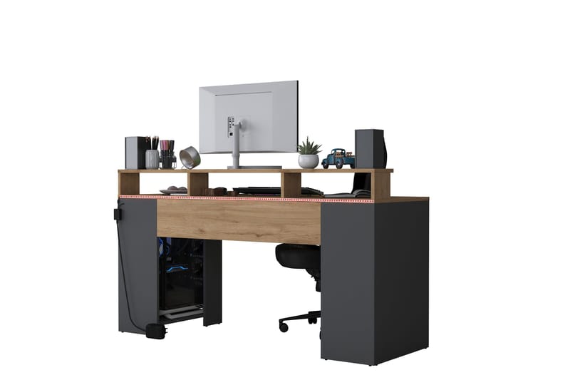Nanak Skrivbord 160 cm - Valnöt/Antracit - Möbler - Hemmakontor - Skrivbord