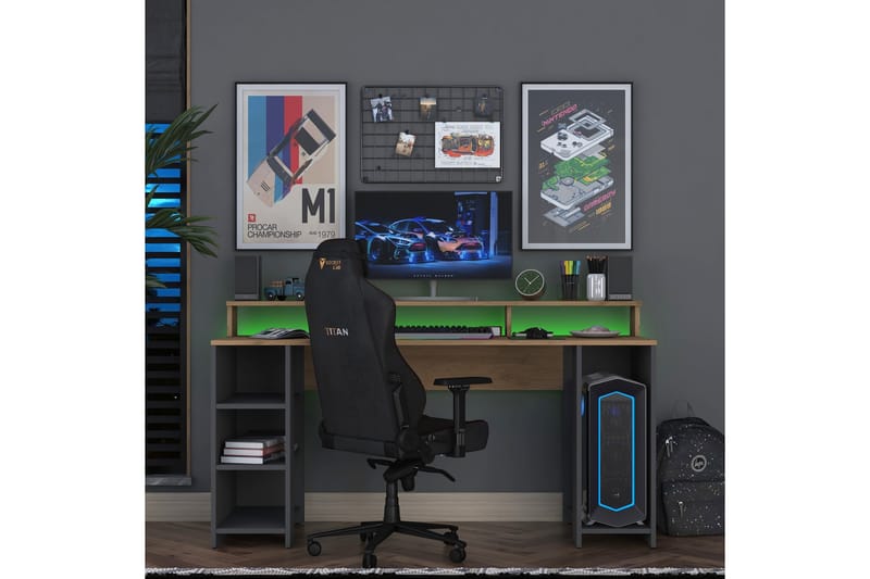 Nanak Skrivbord 160 cm Valnöt/Antracit - Möbler - Hemmakontor - Skrivbord